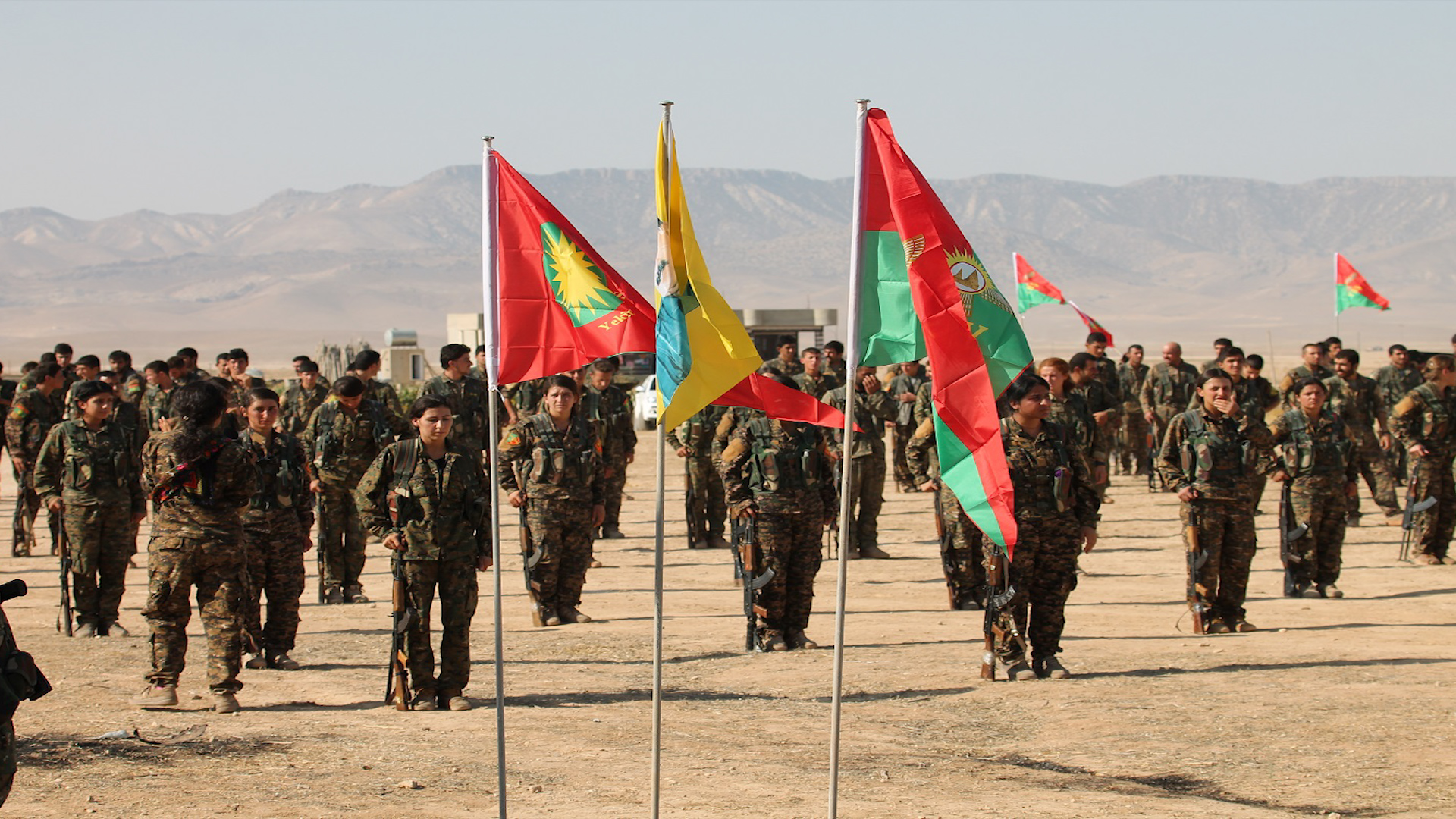 Members from the Sinjar Resistance Units (YBŞ) and Women's Protection Units 