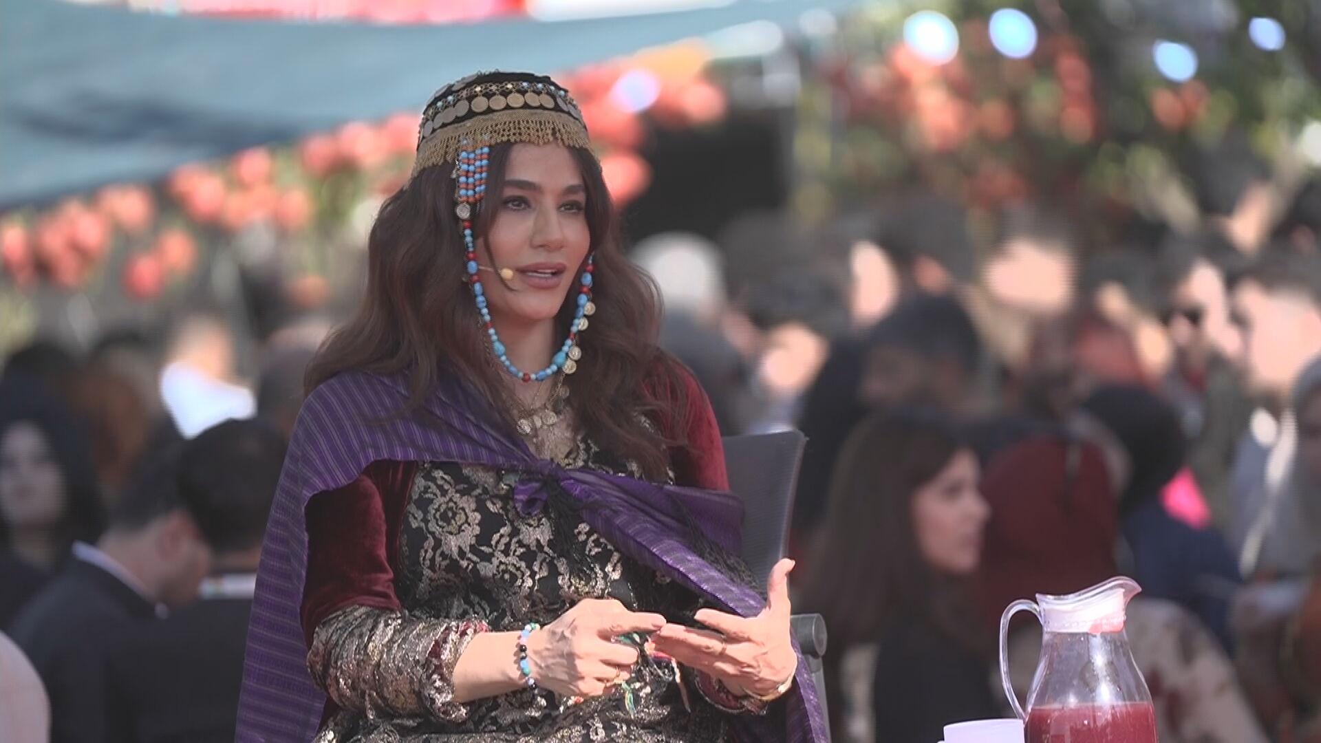 Governor Nuxsha Nasih speaks to Channel8 in an interview at the 11th Halabja Pomegranate and Autumn Festival on 31 October 2025. Photo: Channel8   