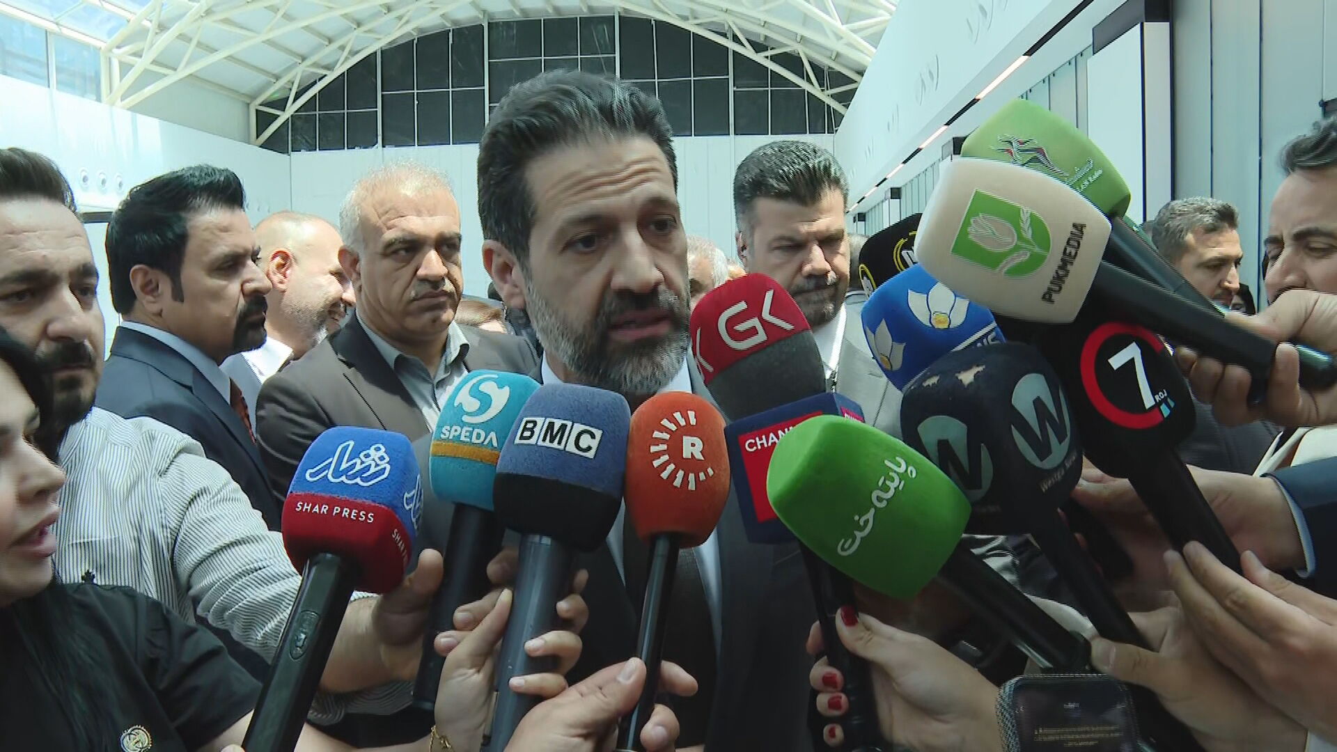 Qubad Talabani, Deputy Prime Minister of the Kurdistan Region, speaks to reporters on May 31, 2026. Photo: Channel8