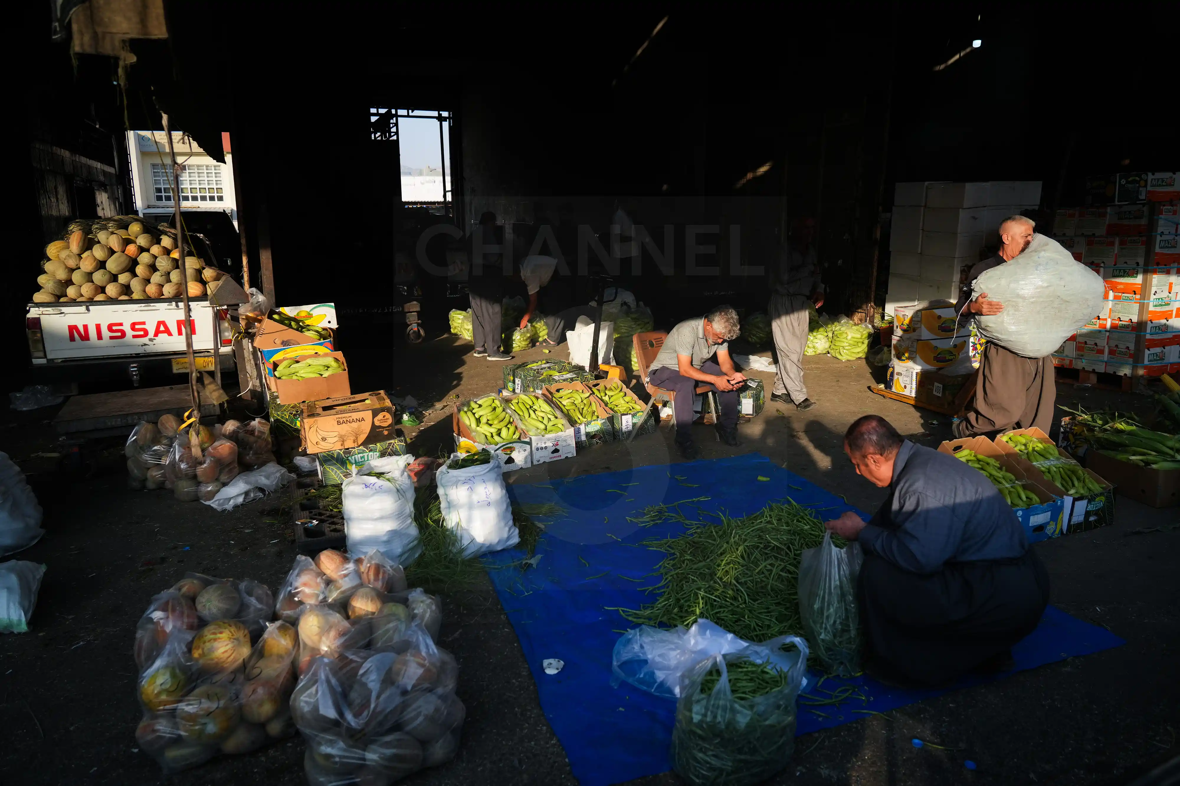 It is the ripening season for summer crops, and the Slemani wholesale vegetable and fruit market (Alwa) is full of local produce