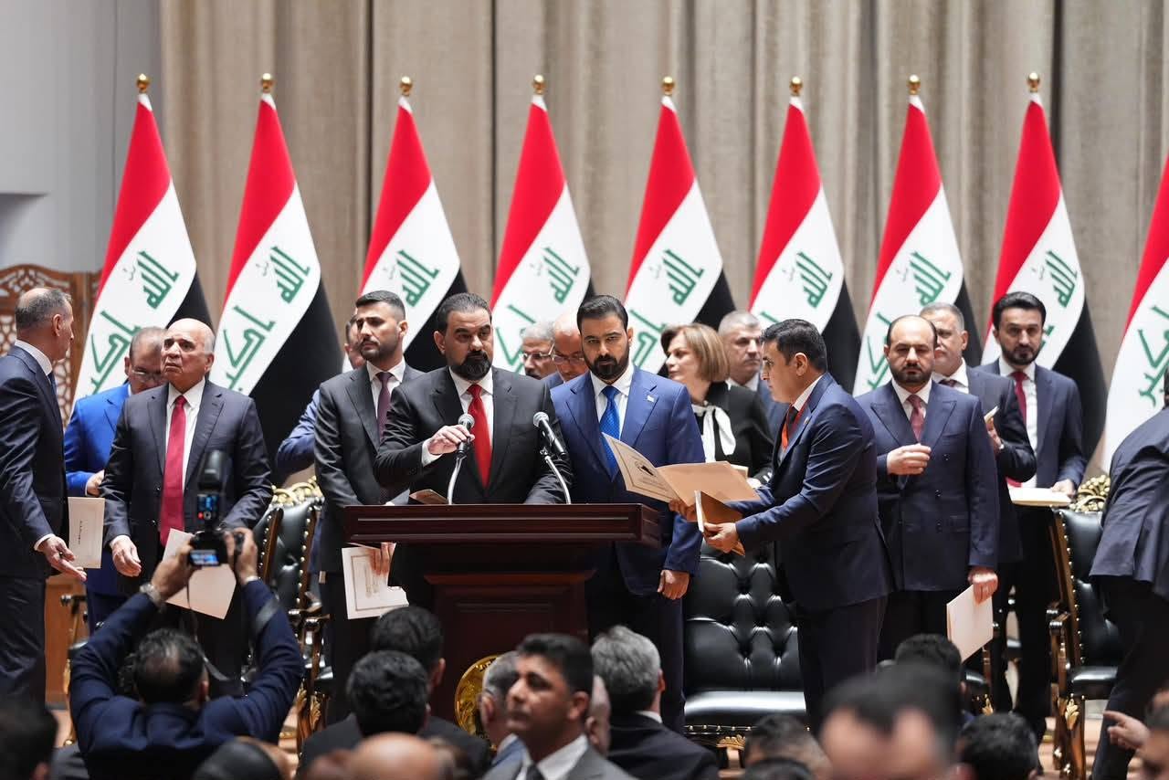 A formal ceremony shows the swearing-in of Iraqi Prime Minister Ali Faleh al-Zaidi on May 14, 2026. Photo: Parliament    