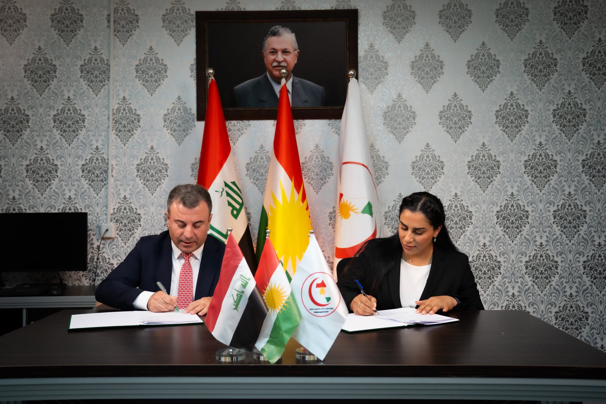 Women's Union of Kurdistan (WUK) Director Lava Hikmat signed the MoU with Sulaymaniyah Health’s Director General Dr. Sabah Hawrami on July 15, 2026