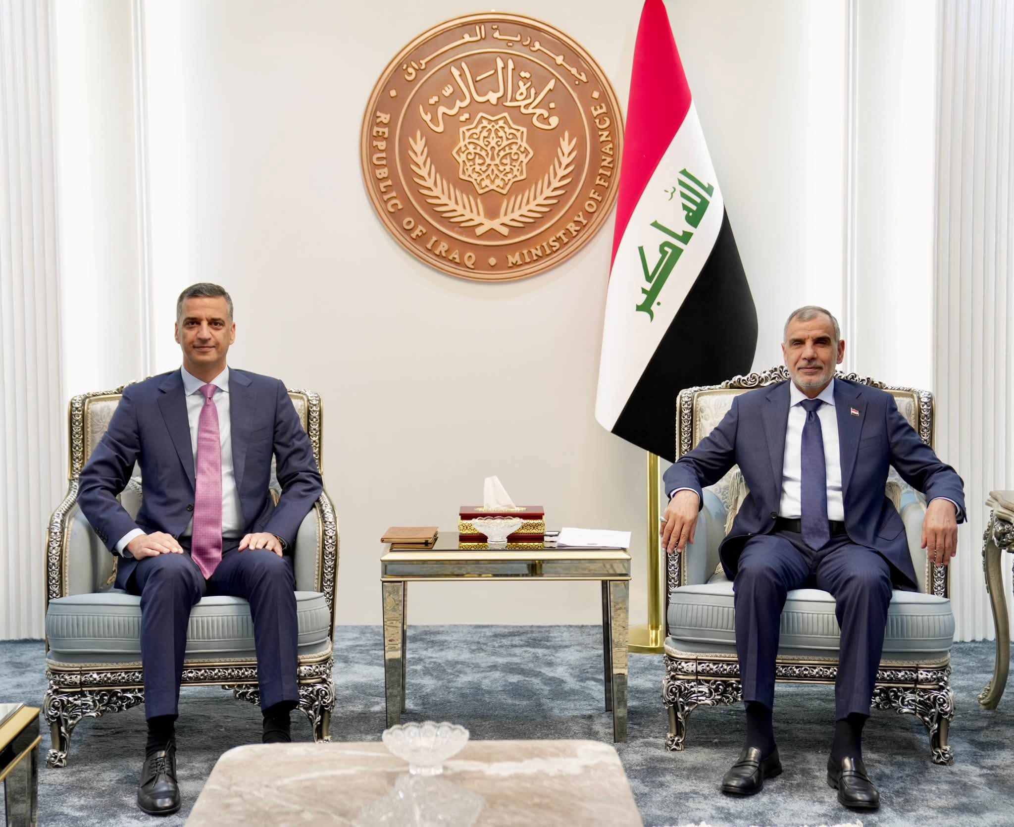 Iraqi Finance Minister Faleh al-Sari chaired a high-level meeting on September 17, 2026, with Central Bank of Iraq Governor Nizar Nasser Hussein, the Directors-General of Customs, the Investment Department, and Taxes, and a delegation representative from the United Nations Conference on Trade and Development (UNCTAD). Photo: Iraqi Ministry of Finance