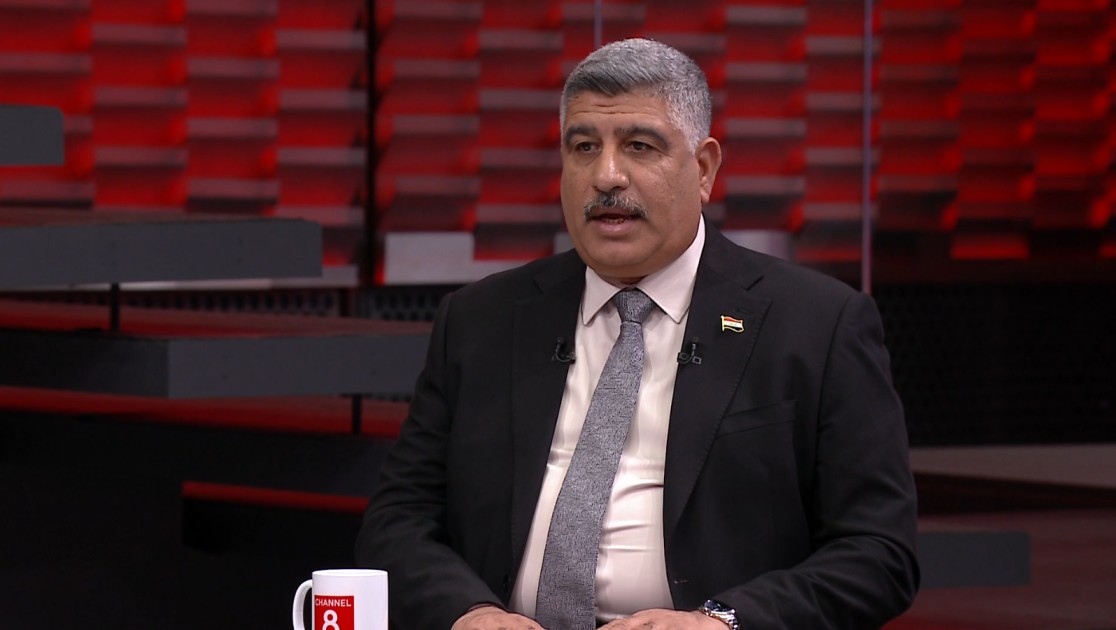  Sabah al-Numan, spokesperson for the Commander-in-Chief of the Iraqi Armed Forces, during an interview with Channel8. Photo: Channel8 