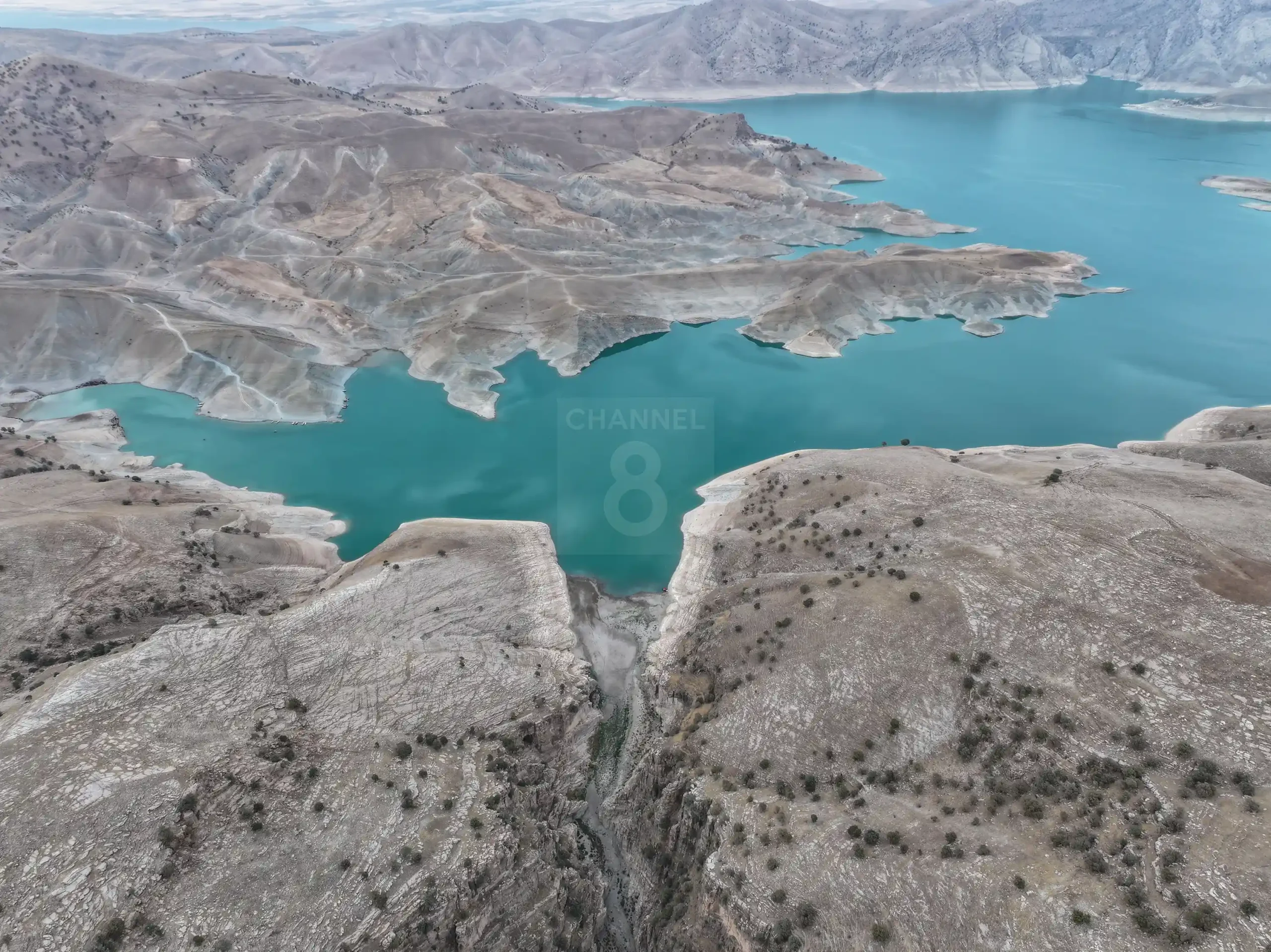 The photo, taken on July 28, 2025, shows that due to low rainfall and declining water levels in Lake Dukan, the Buk and Zawa Gorge has dried up. Photo: Hama Sur / Channel8