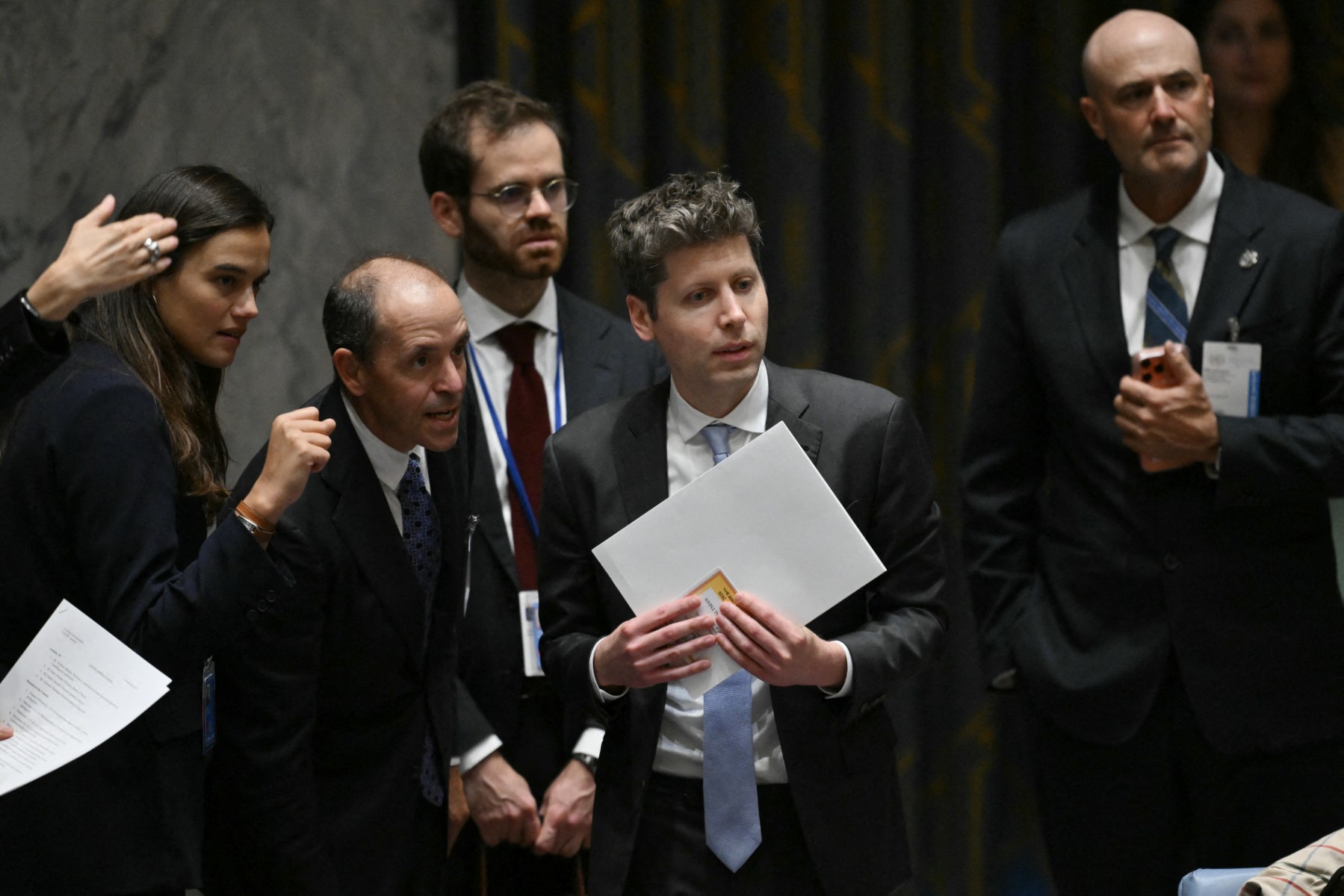 OpenAI CEO Sam Altman arrives to speak at a UN Security Council meeting on Artificial Intelligence during the 81st United Nations General Assembly at UN headquarters in New York on September 23, 2026. (Photo by ANGELA WEISS / AFP)
